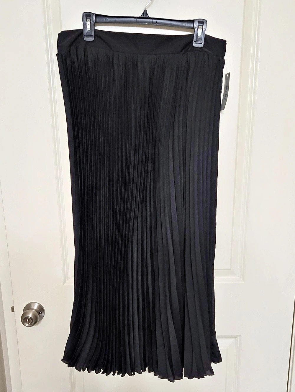 WD.NY Black Pleated Maxi Skirt NWT